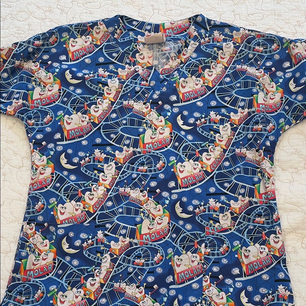Cute Vintage Dental Scrub Top